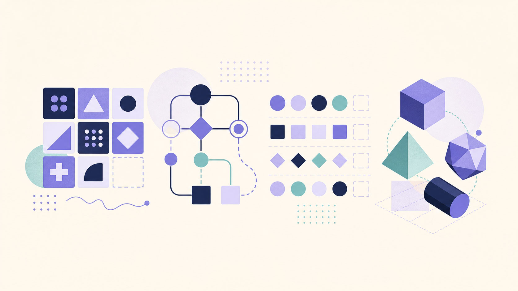 Abstract illustration of pattern, logic, numerical, and spatial reasoning